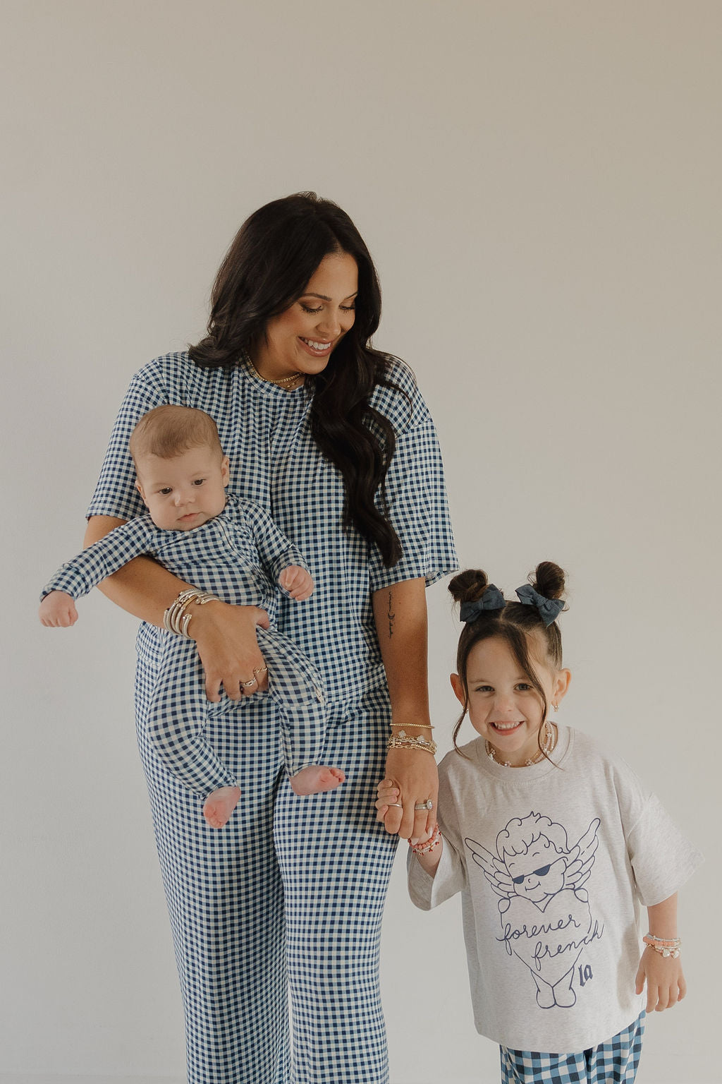 Bamboo Zip Pajamas | Blue Gingham