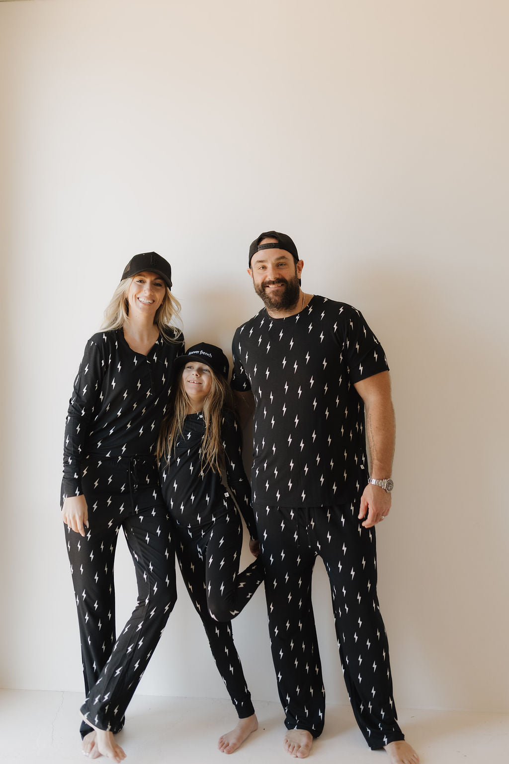 Women's Long Sleeve Bamboo Pajama | Midnight Lightning Bolt