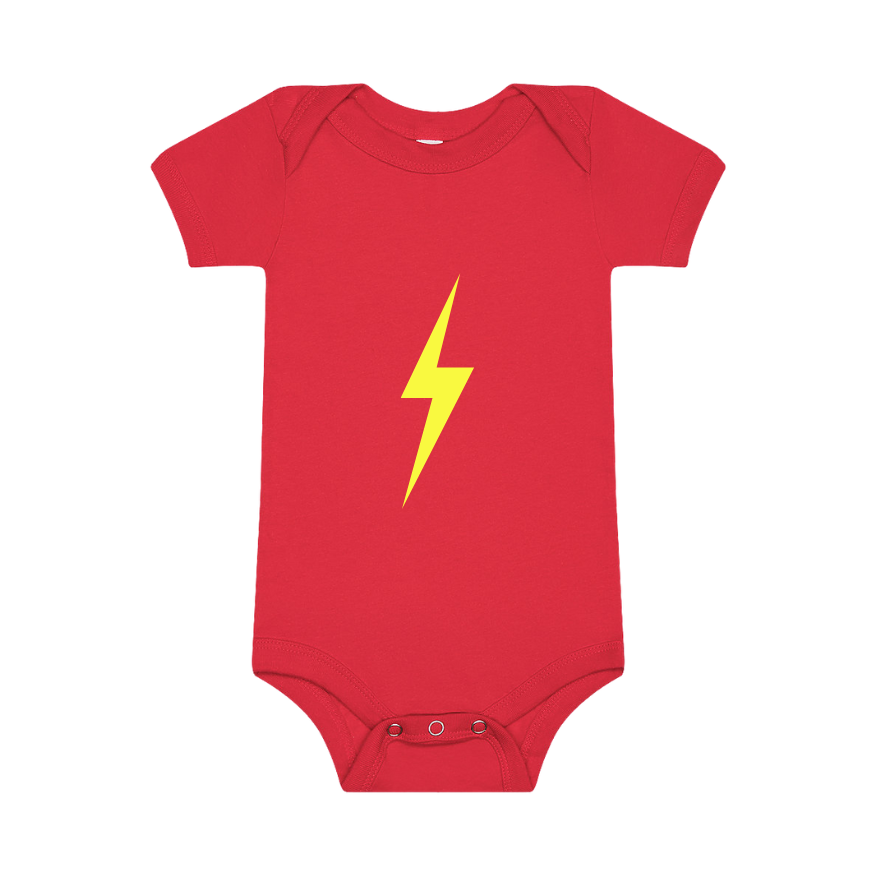 THE SPARK NEON YELLOW ONESIE - RED