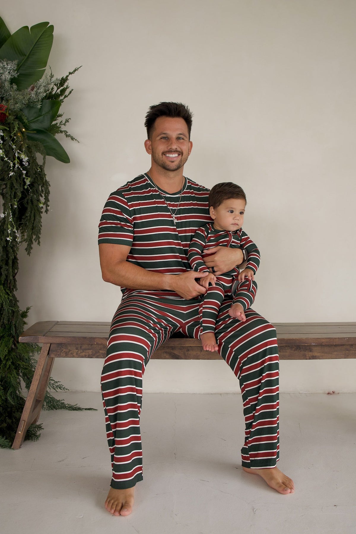 Men's Short Sleeve Pajamas | Holiday Stripe