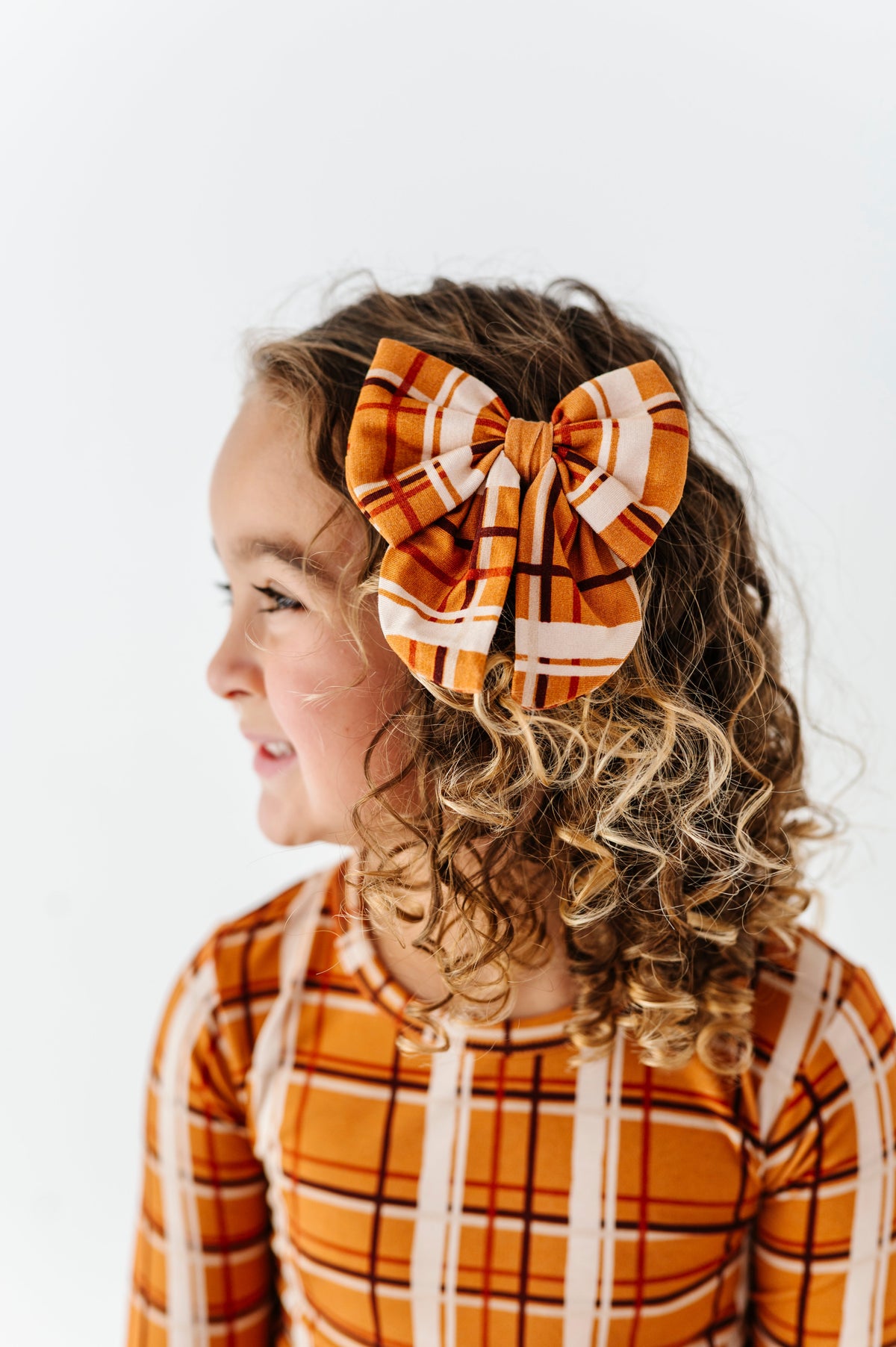 Harvest Plaid Mini Clip Bow