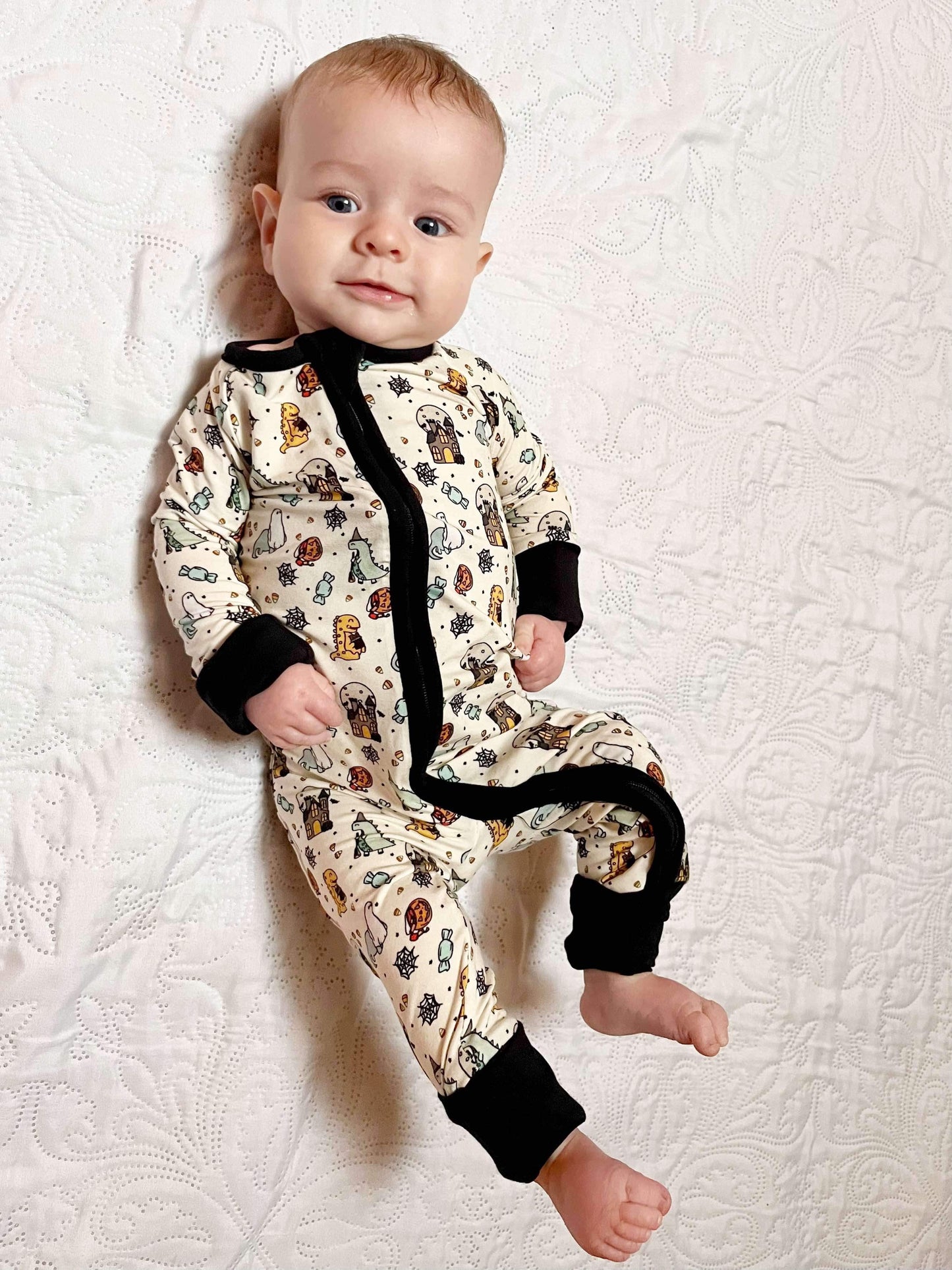 Trick-o-Saurus- Halloween Dinos Zippy Bamboo Pajamas