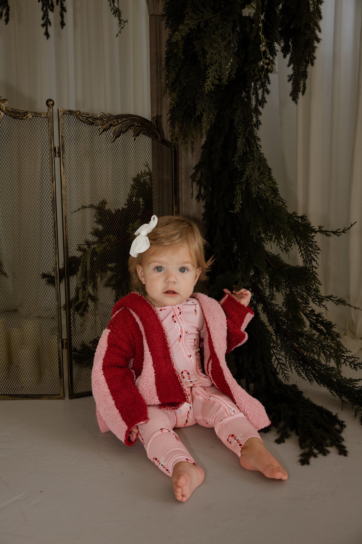 Bamboo Zip Pajamas | Pink Candy Cane