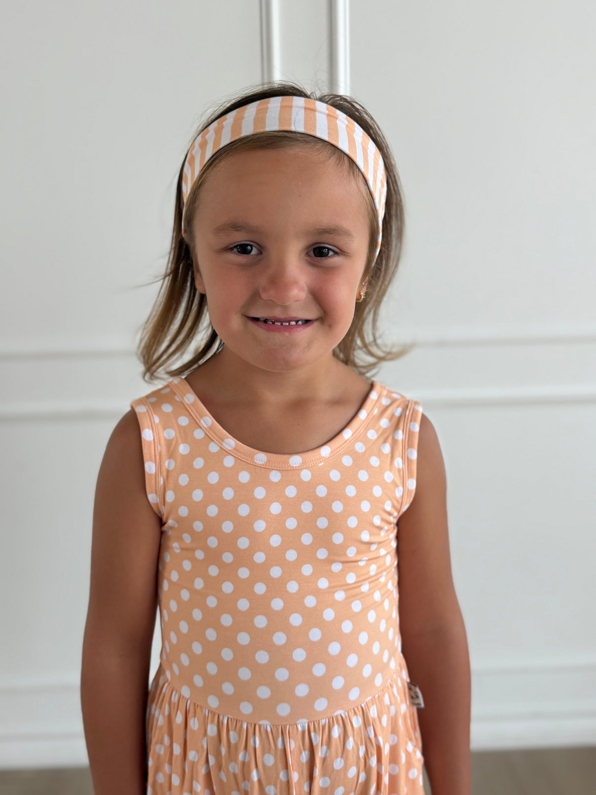 Orange Polka Dot Tank Shorty Romper