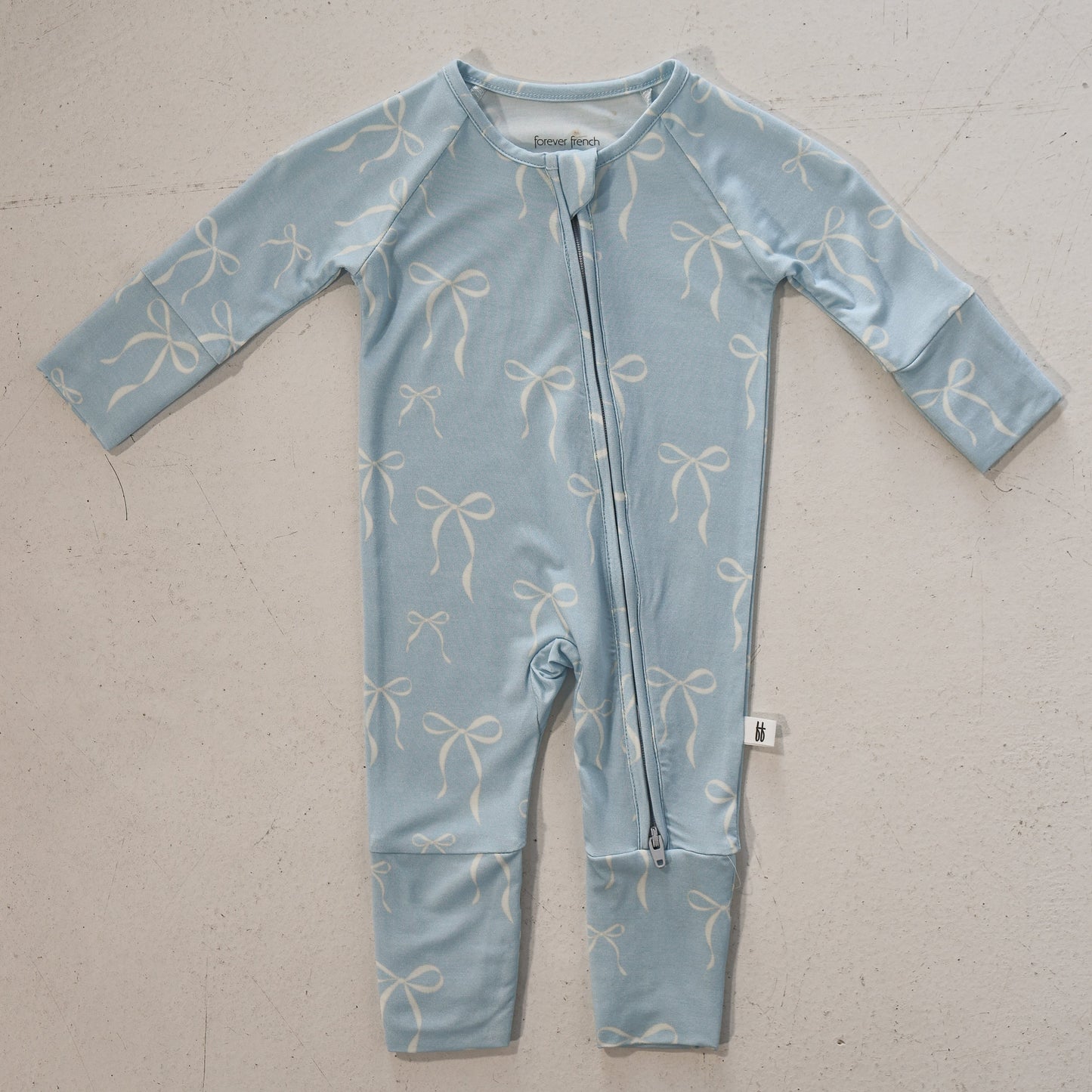 Bamboo Zip Pajamas | Blue Bows