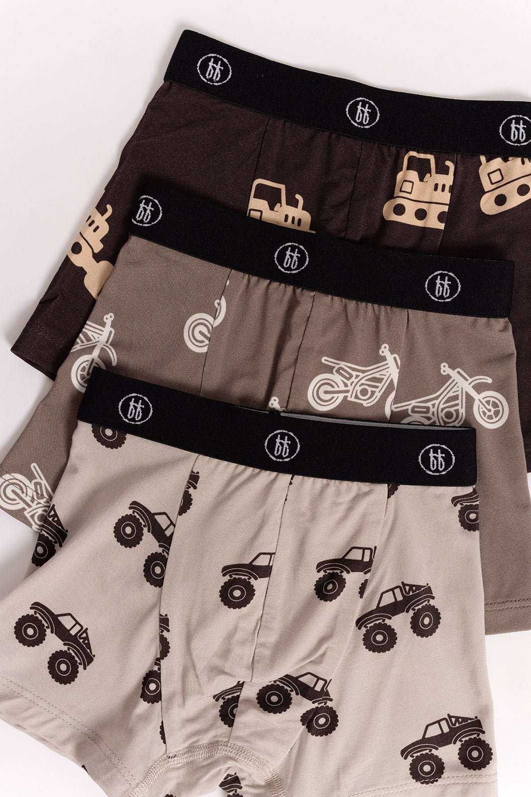 Bamboo Boxers (3 Pack) | Dirt Bike, Bulldozer & Monster Truck