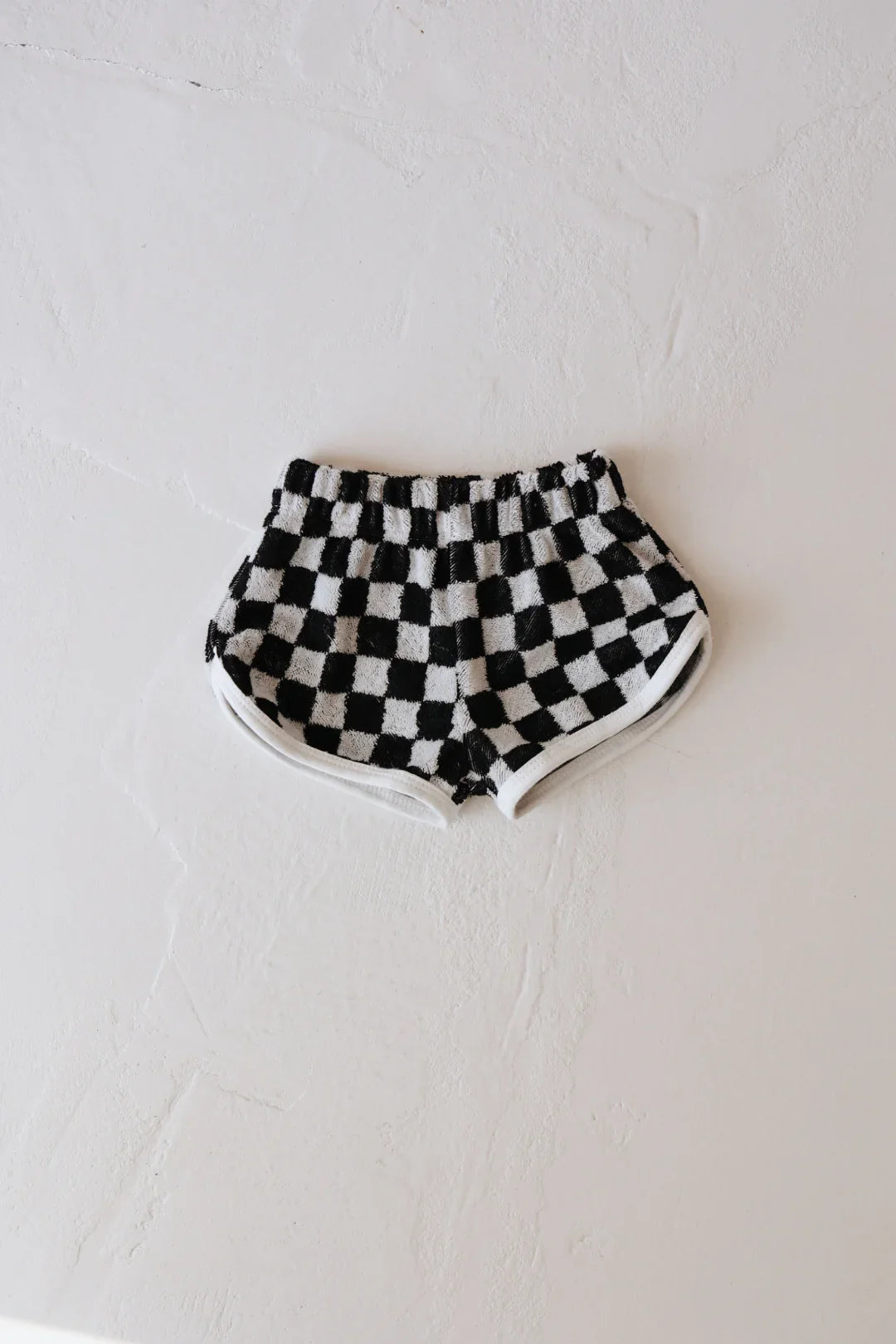 Checker Terry Shorts- BLK