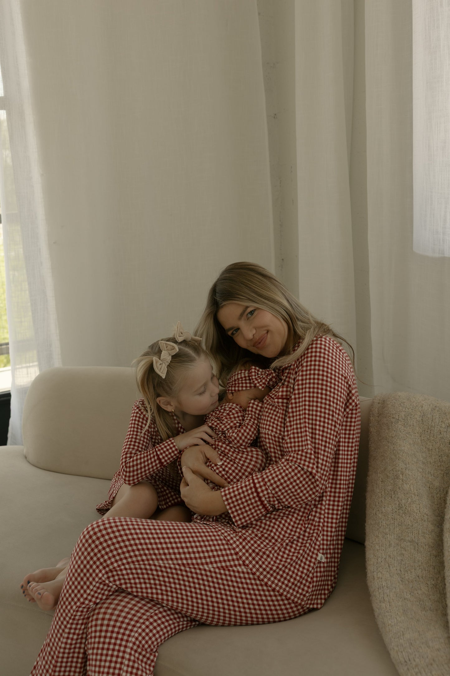 Bamboo Knotted Gown | Red Gingham