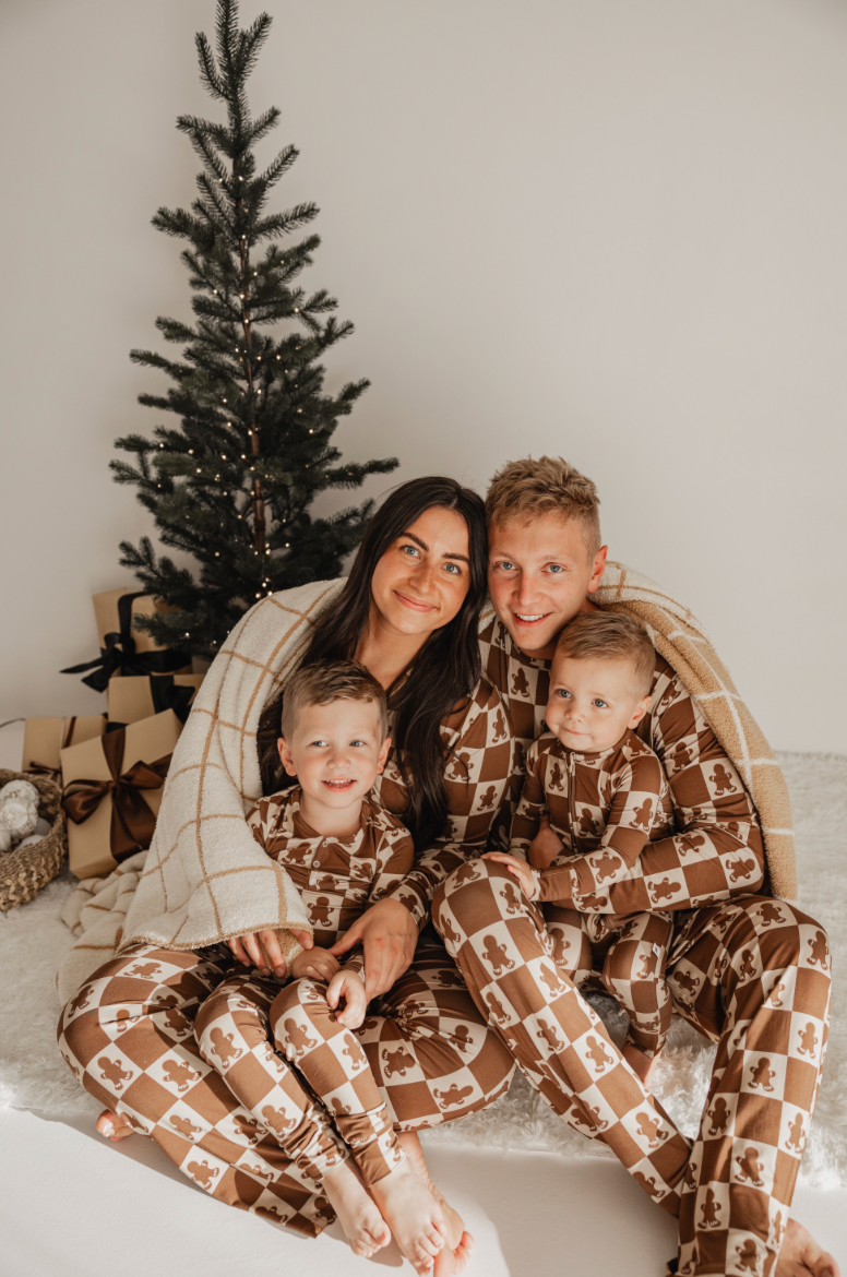 Women's Bamboo Pajama | Gingerbread Checkerboard 2024