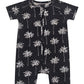 Bamboo Shorty Romper  | Palm Style Black