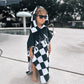 Checker Flame Hooded Towel