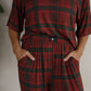 Women's Boxy Tee Lounge Set | Christmas Plaid