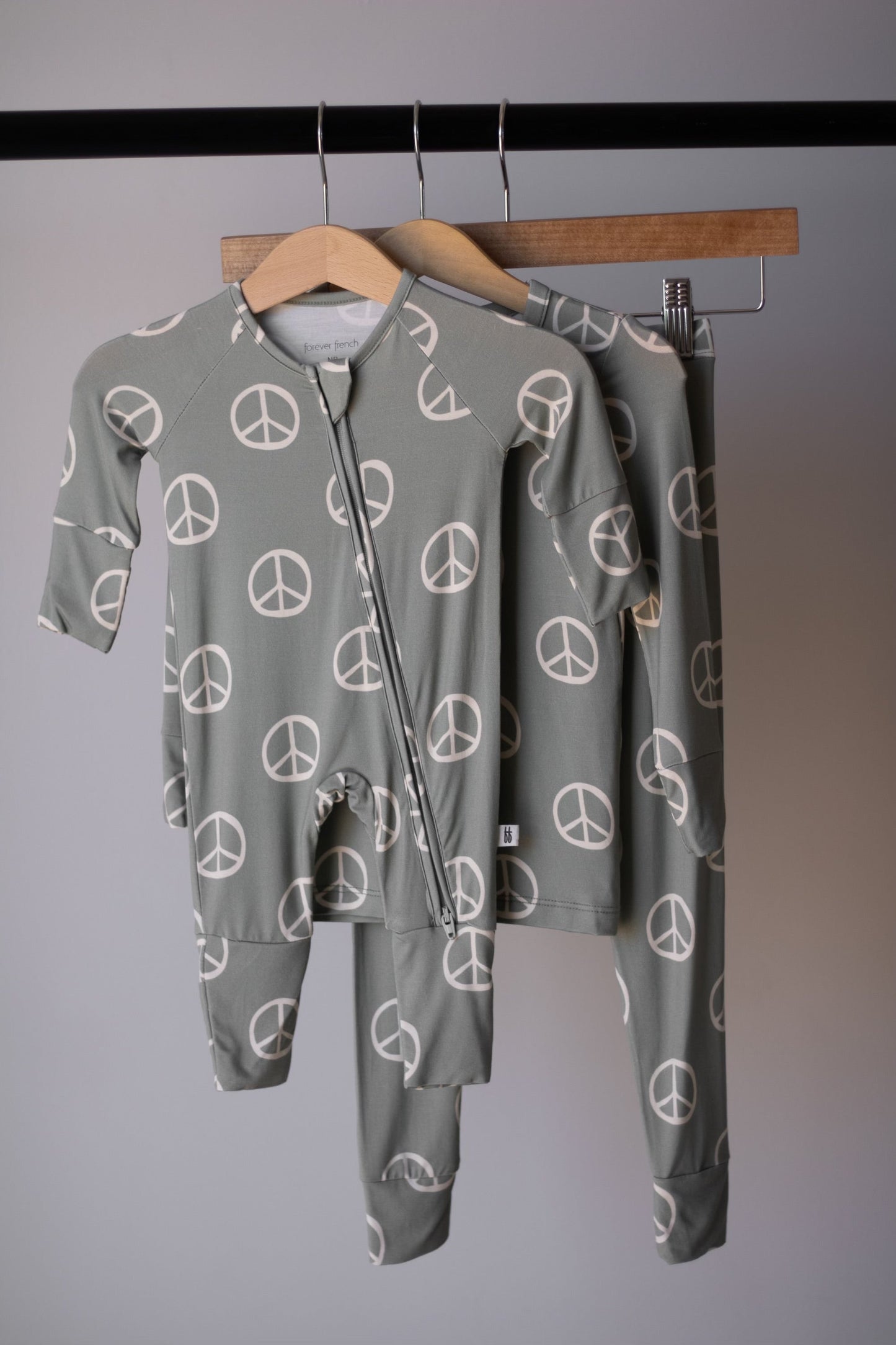 Bamboo Zip Pajamas | Peace