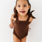 Brown Metallic Kids Swim Suit