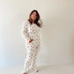 Women's Bamboo Pajama | White & Black Lightning Bolt