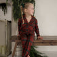 Girl's Bamboo Button Up Lounge Set | Christmas Plaid