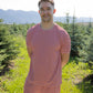 Men's Short Sleeve Pajamas | Peppermint Stripe Ribbed