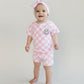Checkered Shorts Set | Pink