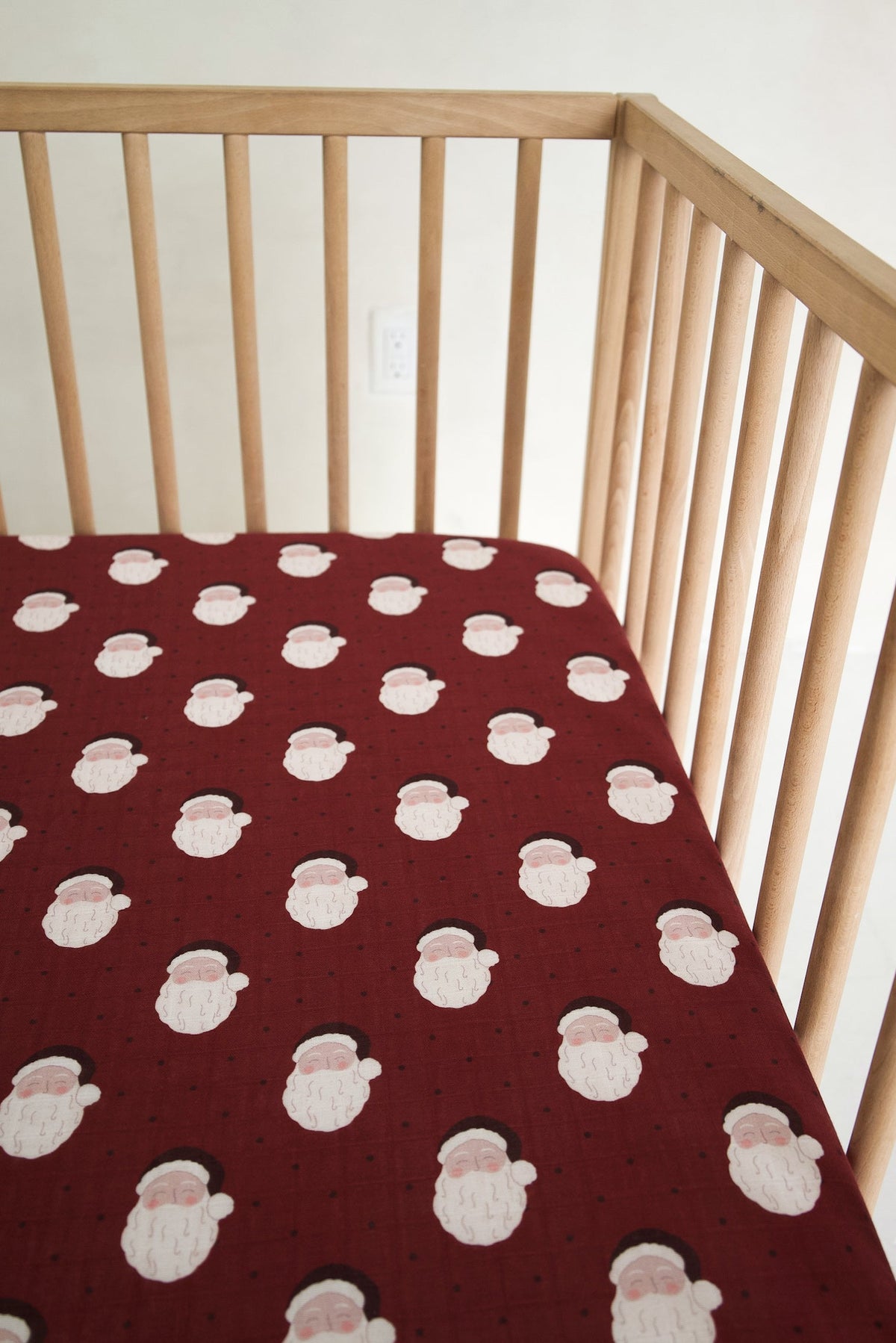 Muslin Crib Sheet | Vintage Santa