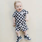 Checkered Shorts Set | Black