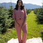 Women's Boxy Tee Lounge Set | Peppermint Stripe Ribbed