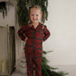 Girl's Bamboo Button Up Lounge Set | Christmas Plaid