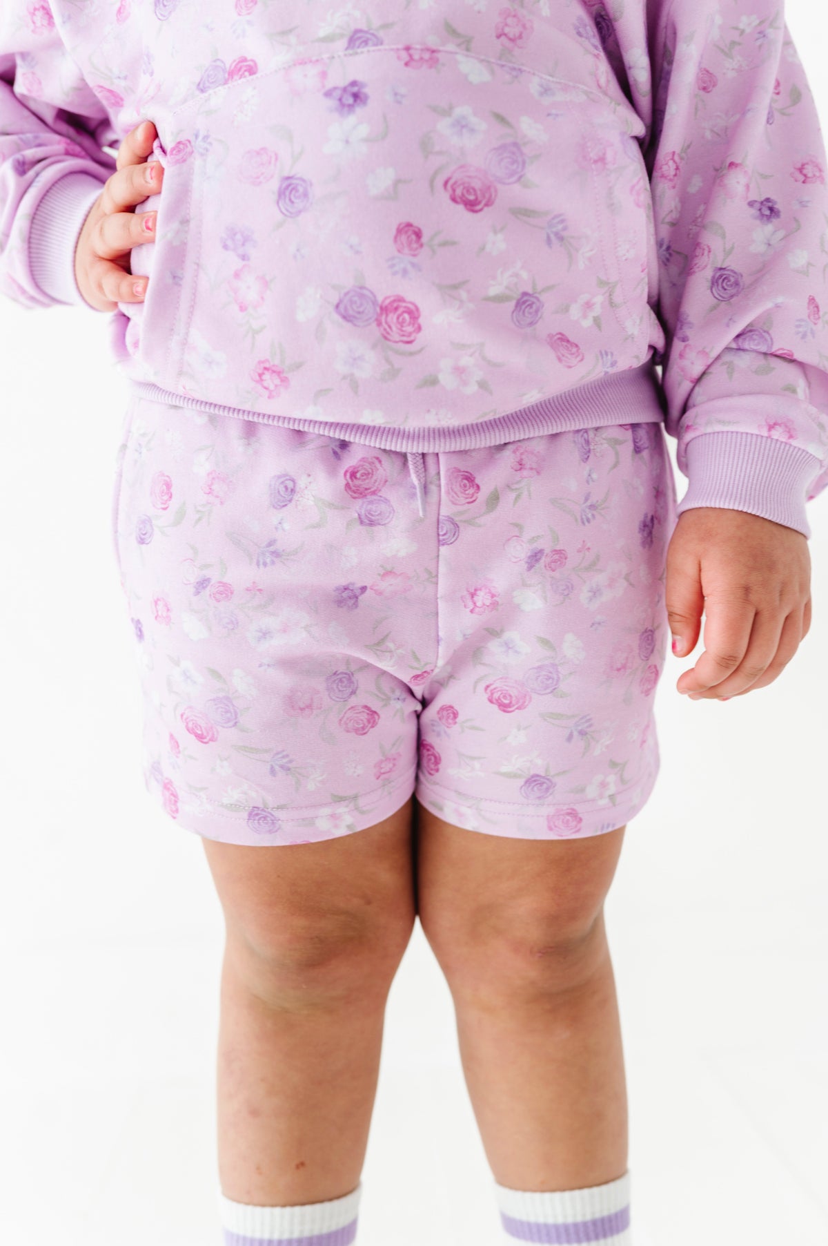 Lilac Petals Kids Sweat Shorts