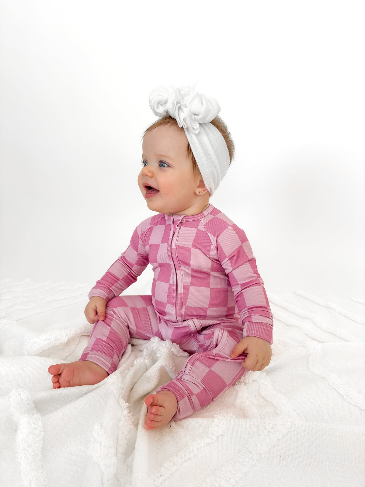 PINK CHECK | ZIP ROMPER