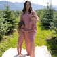Women's Boxy Tee Lounge Set | Peppermint Stripe Ribbed