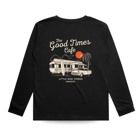 THE GOOD TIMES CAFE LONG SLEEVE - SOLID BLACK