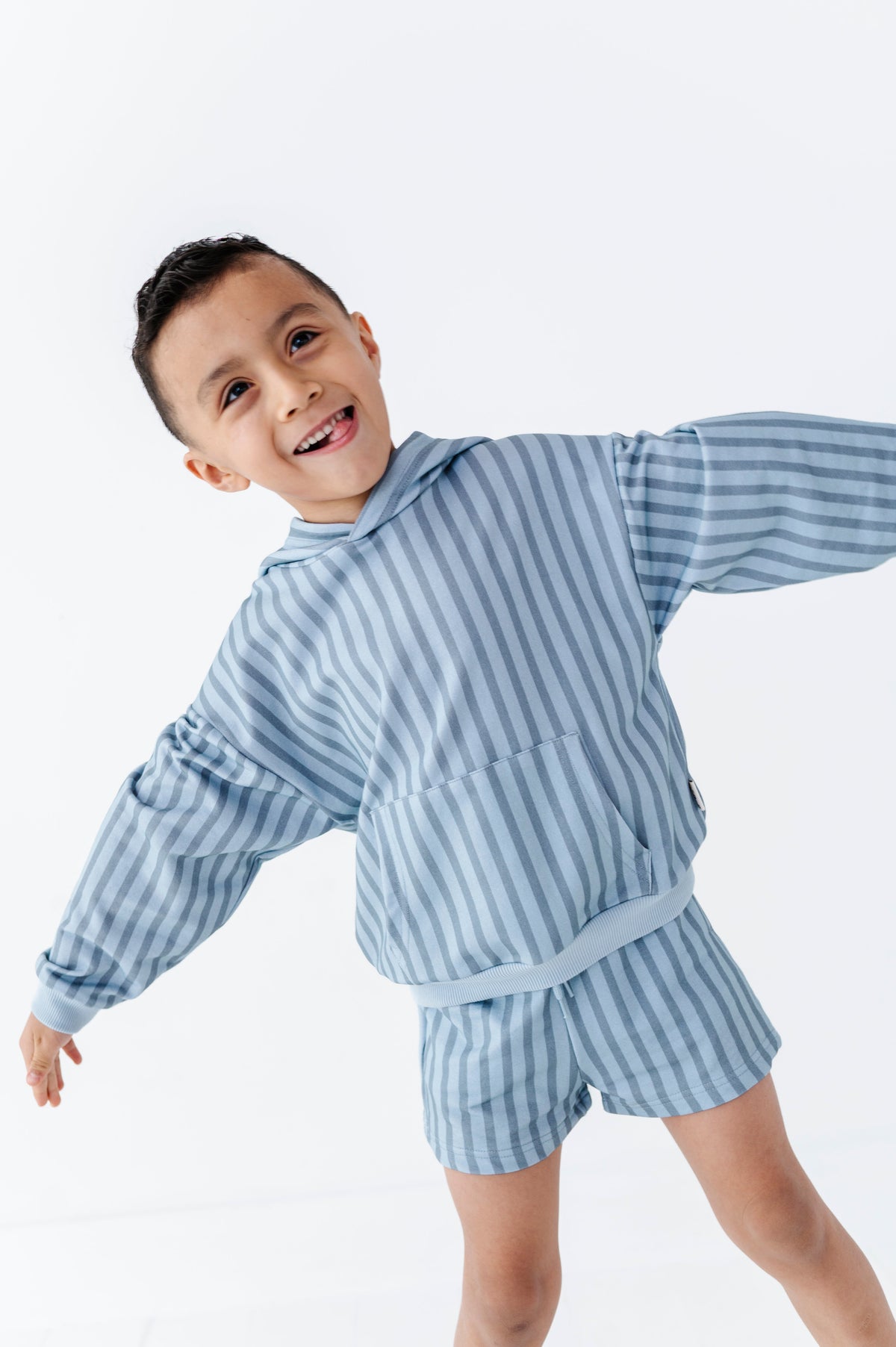 Harbor Stripe Kids Hooded Sweatshirt