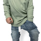 BAMBOO RIBBED LONG SLEEVE POCKET TEE - SAGE