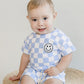 Checkered Shorts Set | Blue
