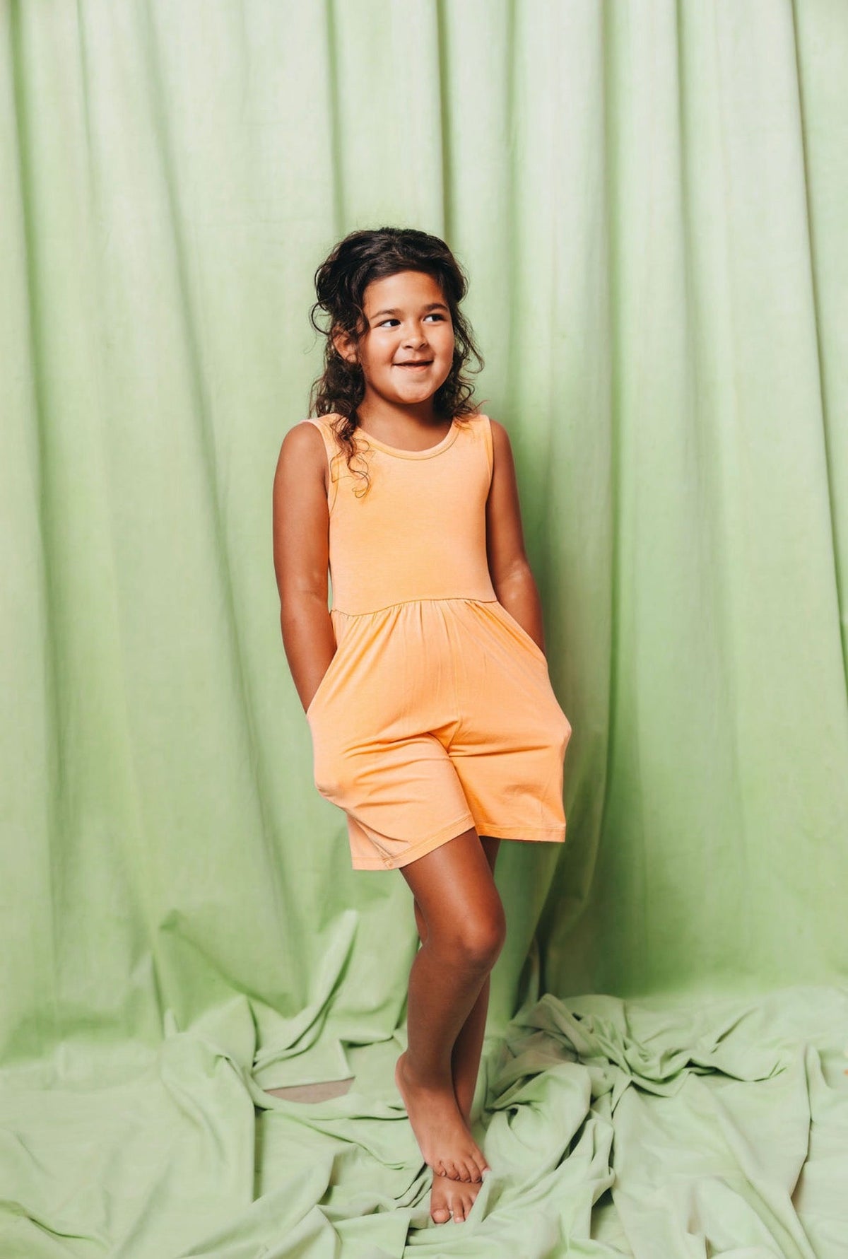 Peach Tank Shorty Romper
