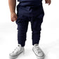 BAMBOO RIBBED JOGGERS - NAVY