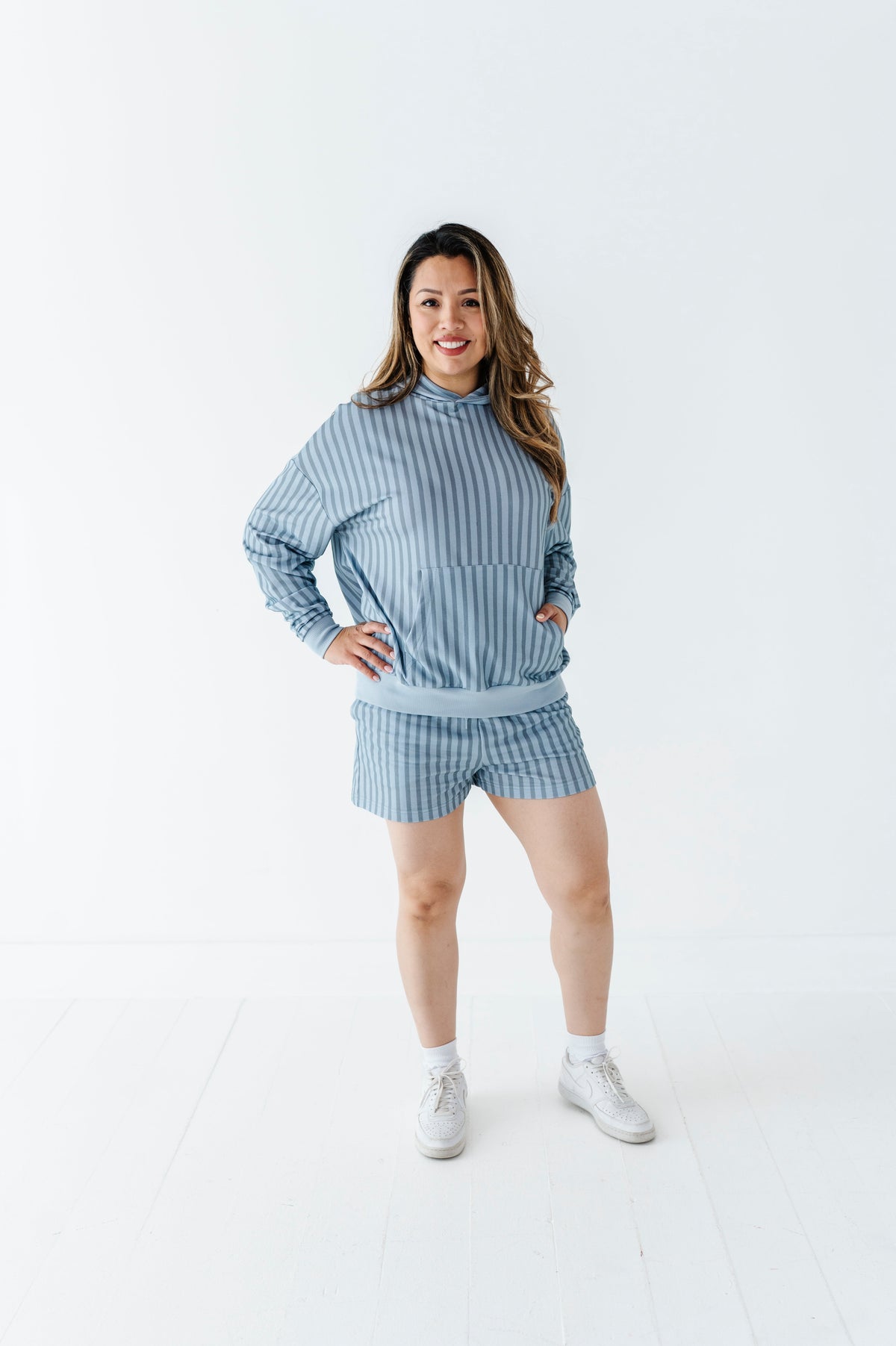 Harbor Stripe Adult Hooded Sweatshirt