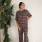 Women's Boxy Tee Lounge Set | Holiday Stripe