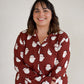 Women's Bamboo Button Up Lounge Set | Vintage Santa