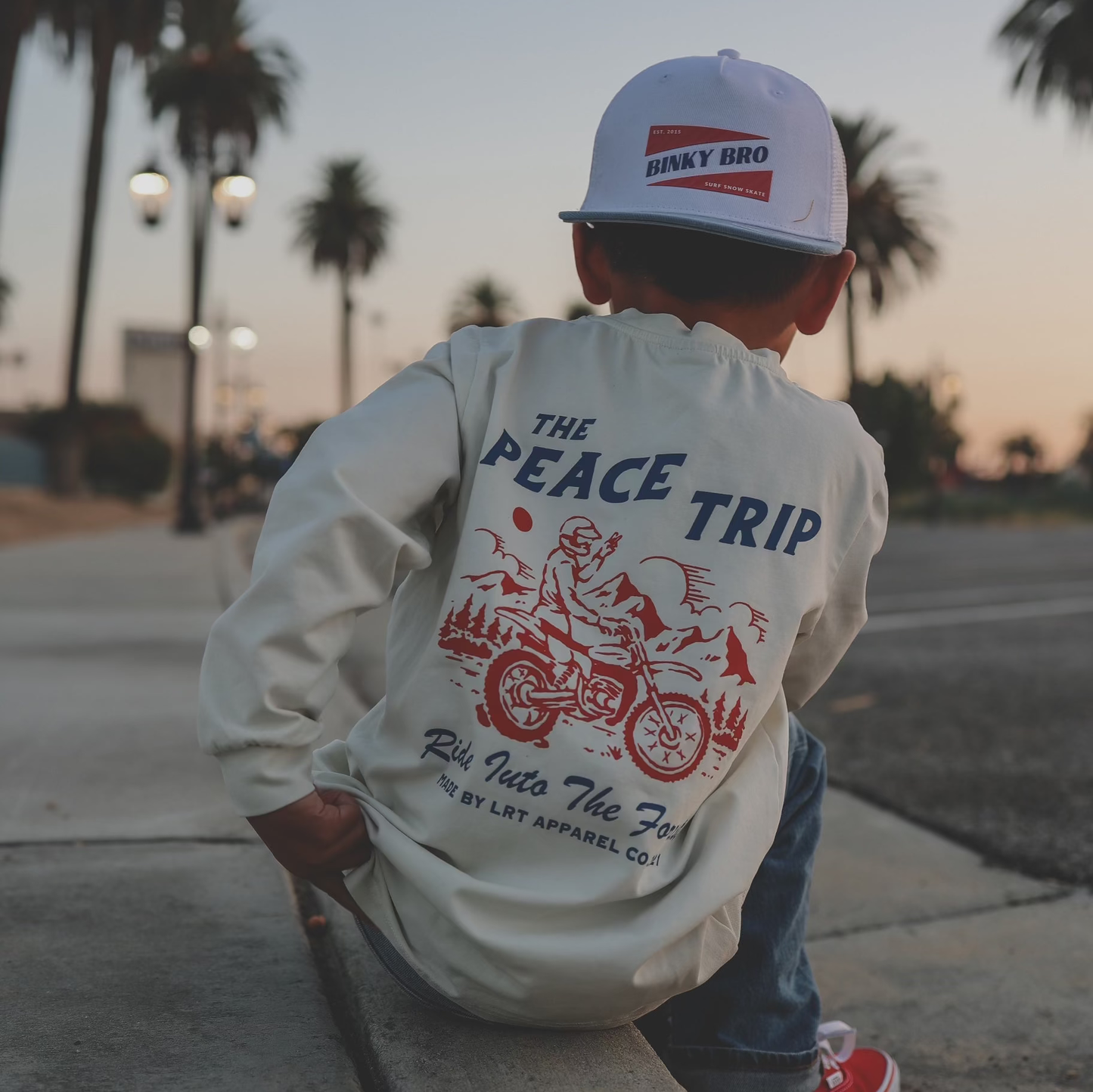 THE PEACE TRIP LONG SLEEVE TEE - WHITE