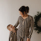 Women's Long Sleeve Bamboo Pajama | Midnight Stripe