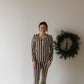 Women's Long Sleeve Bamboo Pajama | Midnight Stripe