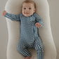 Bamboo Zip Pajamas | Blue Gingham