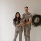 Women's Bamboo Button Up Lounge Set | Midnight Stripe
