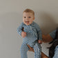 Bamboo Zip Pajamas | Blue Gingham