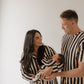 Women's Bamboo Button Up Lounge Set | Midnight Stripe