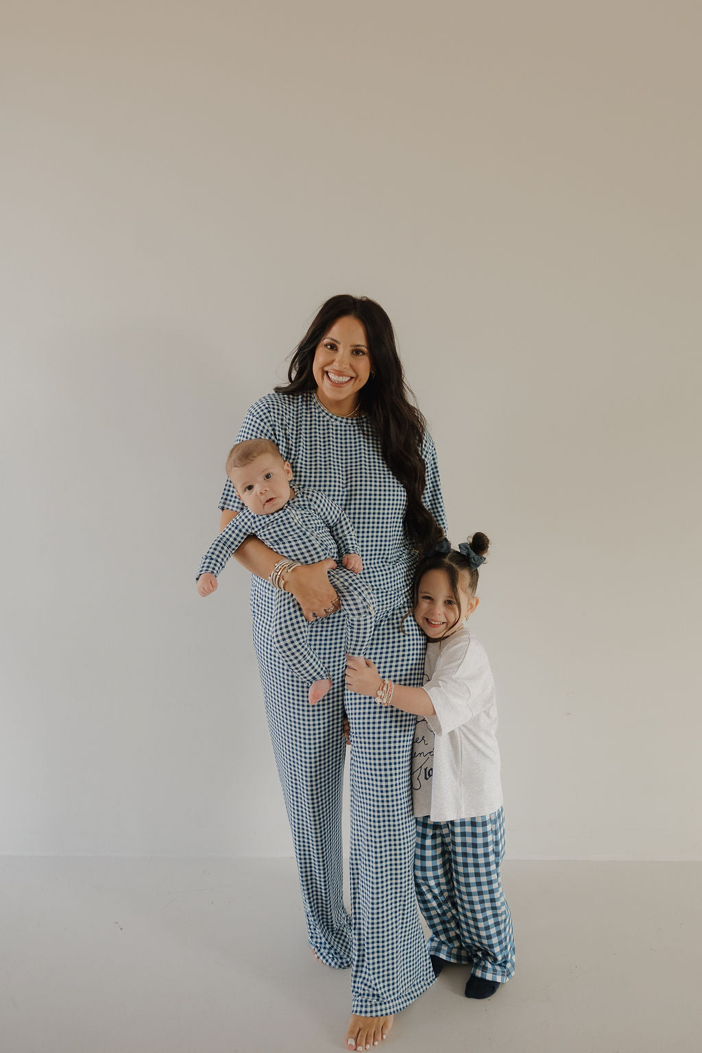 Bamboo Zip Pajamas | Blue Gingham
