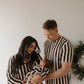 Women's Bamboo Button Up Lounge Set | Midnight Stripe
