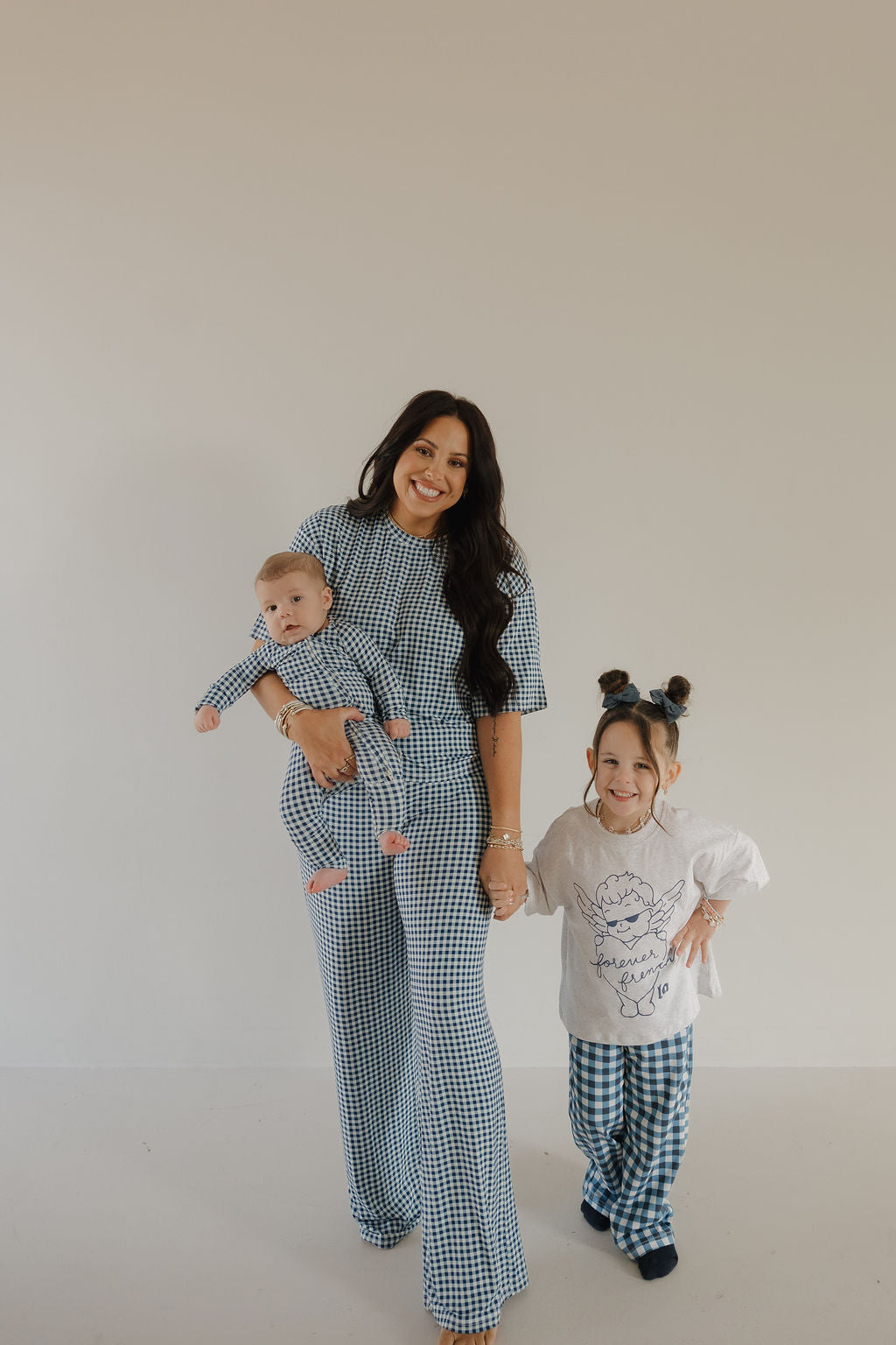 Bamboo Zip Pajamas | Blue Gingham