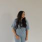Women's Boxy Tee Lounge Set | Blue Gingham