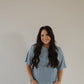 Women's Boxy Tee Lounge Set | Blue Gingham